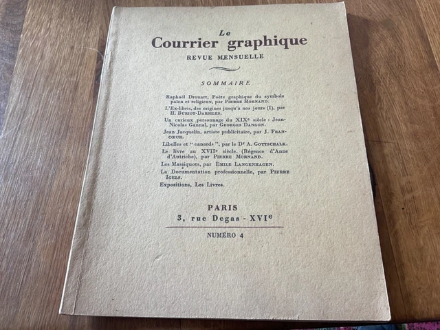 LE COURRIER GRAPHIQUE REVUE DES ARTS GRAPHIQUES N° 4 1937, très bon état