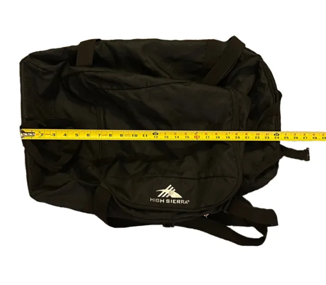 High Sierra Wheeled Duffle Bag Black with Compact Roll Up Option!