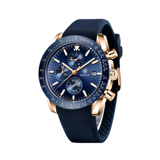 BENYAR - Stylish Wrist Watch for Men, Genuine Silicone Strap Watches, Perfect...