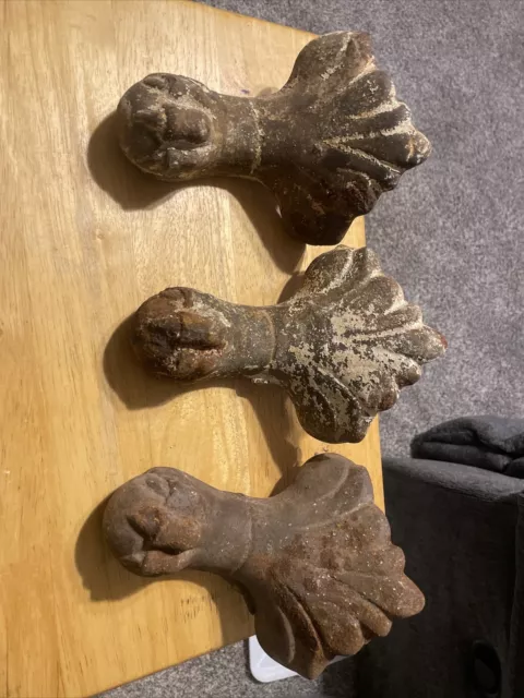 3-Vintage Antique Cast Iron Ball & Claw Foot Cast Iron Bath Tub Feet