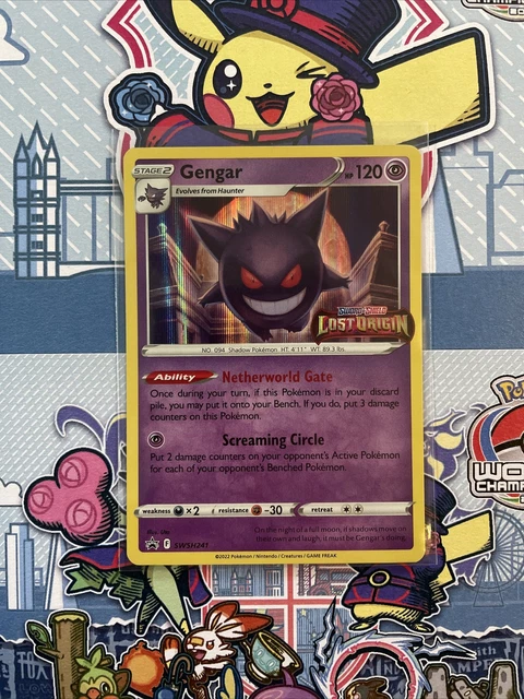 Pokemon Card Gengar SWSH241 Lost Origin STAMPED Holo Prerelease Promo NM