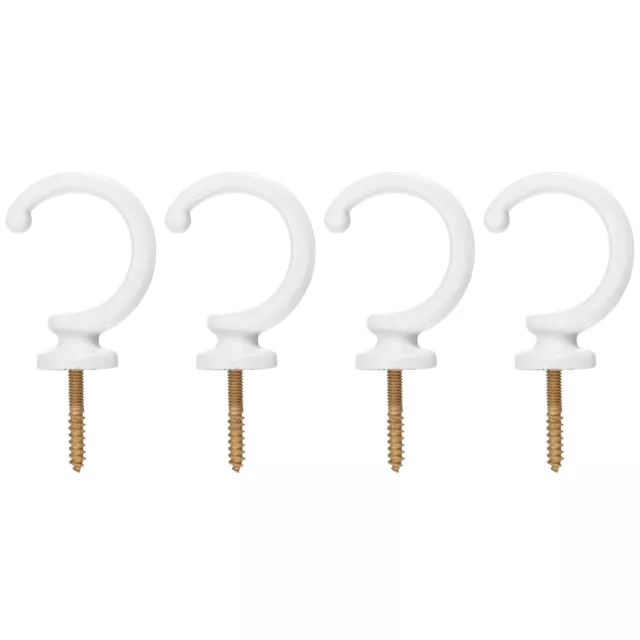 4Pcs Aluminum Alloy Wall Mounted Curtain Holdback Drapery Tieback Hooks, White