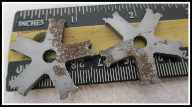 Pair of Rough Stock Iron Spur Rowels 5 Points 1 1/4" Across Have Slight Rust