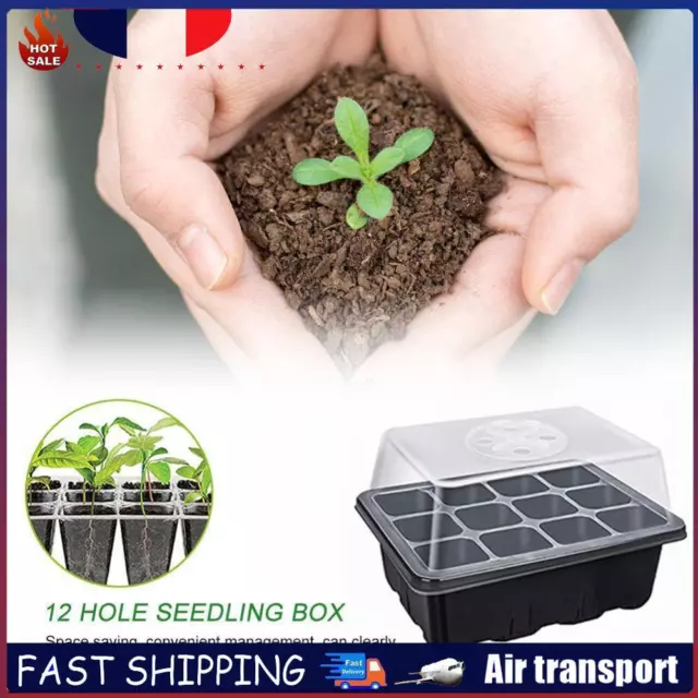 Plant Germination Box with Dome and Base Garden Nursery Seedling Grow Trays FR