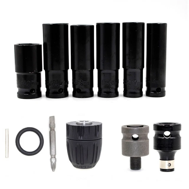 12PCS Adaptateurs Manches Head-Parts Électrique Clé Métal Matière Tournevis
