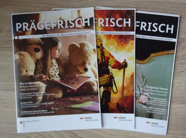 "PRÄGEFRISCH" 3 Hefte 2023 - Magazin für Münzsammler - Münze Deutschland - VfS