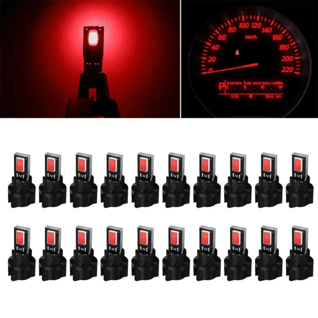 20pcs T5 Red 5630 LED Instrument Gauge Cluster Dash Light Bulbs W/ Sockets