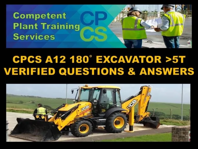 CPCS A12 Excavator Digger Plant JCB Shovel Theory Test Questions & Answers