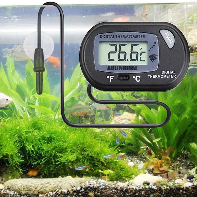Digital LCD Fish Tank Aquarium Marine Water Thermometer Temperature Black Y1M2