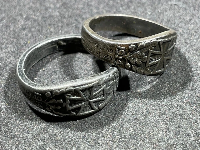 WW1 WWI Imperial German American Made EK Iron Cross Rings for War Drive Donation