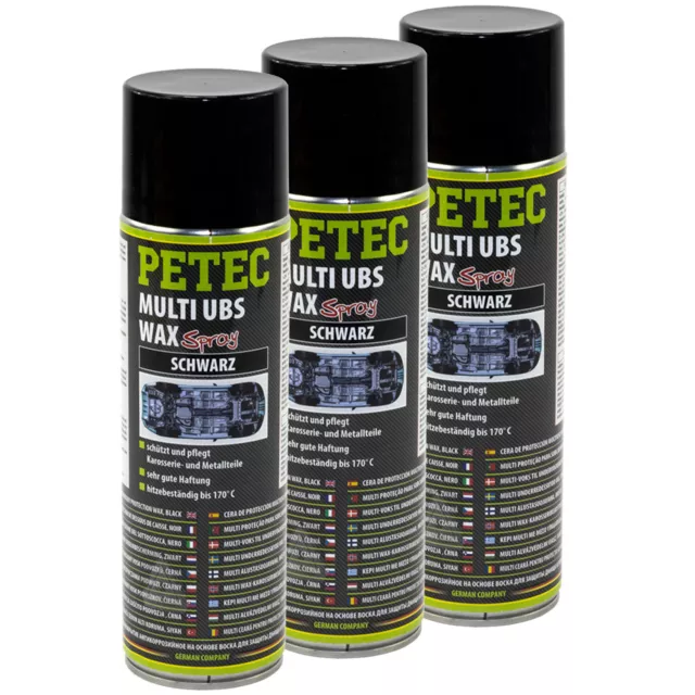 3x 500ML PETEC Multi Gbstv bajo Protección Del Suelo Cera Disolvente Oxidación