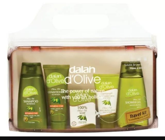 dalan d'olive Olive Oil 5 Piece travel kit Set, Shower gel,Cream,Soap,shampoo,co