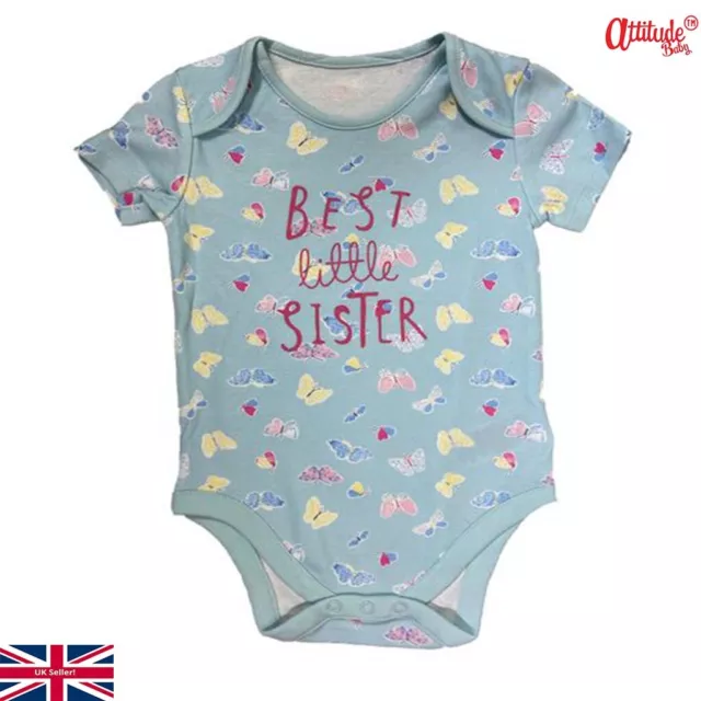 Ex Mothercare-Baby Girls Baby Grow-Best Little Sister-Baby Girl Mothercare Vest