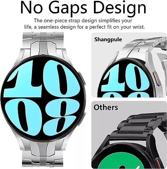 No Gaps Strap Steel Metal Watch Band For Samsung Galaxy Watch 6 5 4 Gen 2