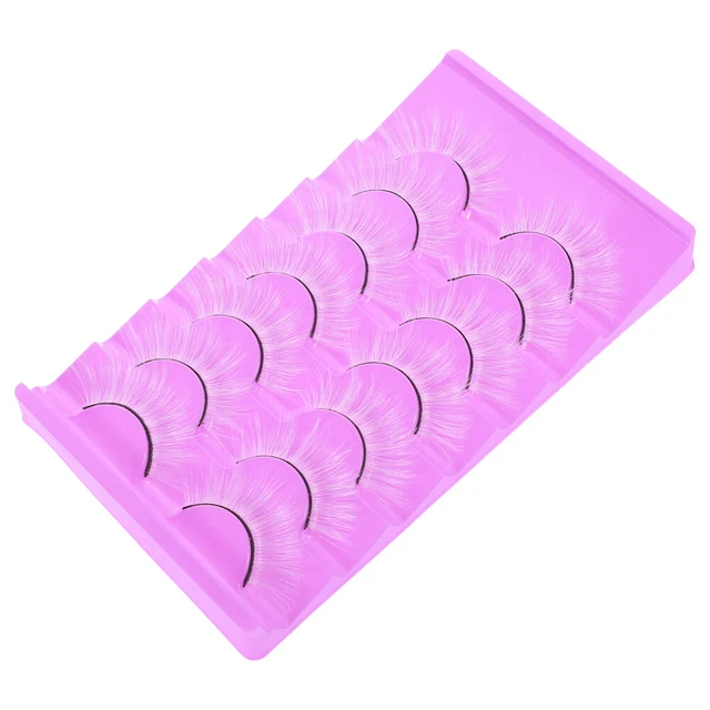 7 pares de pestañas postizas blancas blancas para mujer
