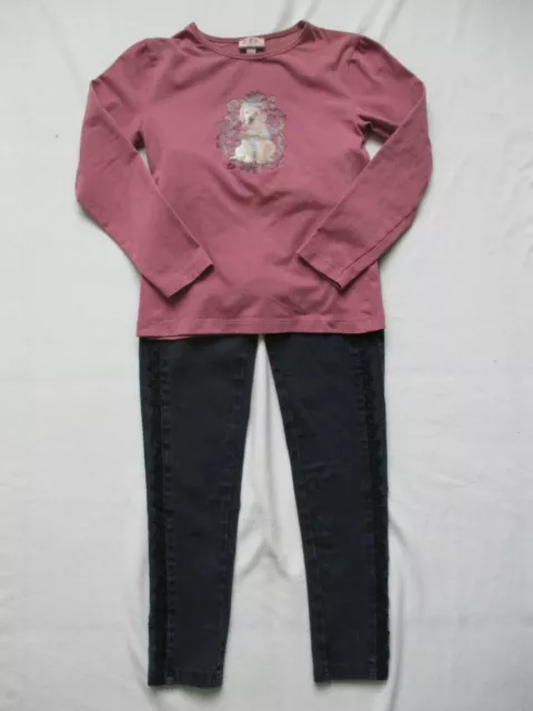 Lot Vêtement Habit Fille Taille 8-10 ans Jeans Legging Bleu T-Shirt  Rose