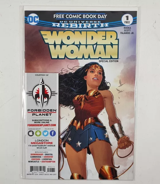 Wonder Woman Rebirth Free Comic Book Day Forbidden Planet May 2017