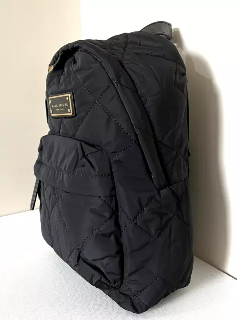 New Marc Jacobs Backpack Quilted Nylon Black 3