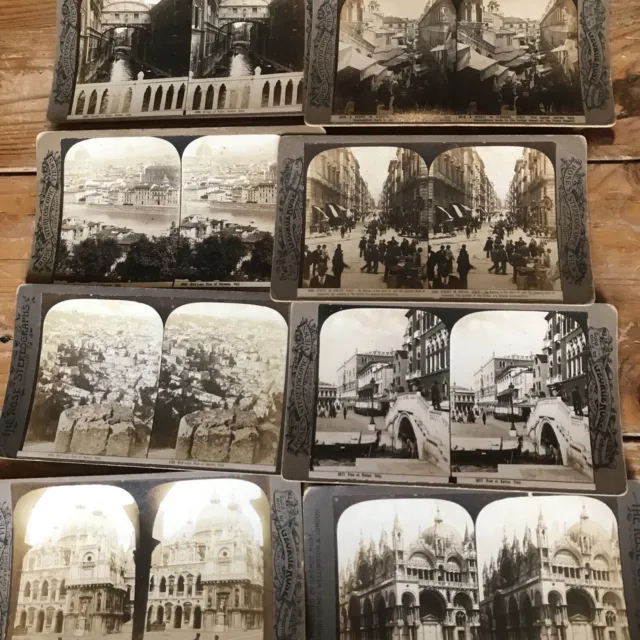 Set 10 GEORGE ROSE STEREOVIEW CARD PHOTO - ITALY - PLACES /PEOPLE SOCIAL HISTORY