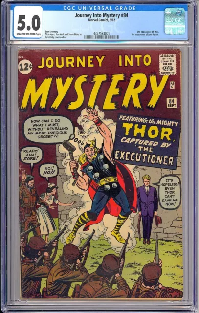 Journey into Mystery #84 Nice 1st App. Jane Foster 2nd Thor Marvel 1962 CGC 5.0