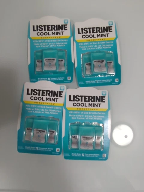 Lote de 4 72 paquetes de tiras de aliento fresco listerine