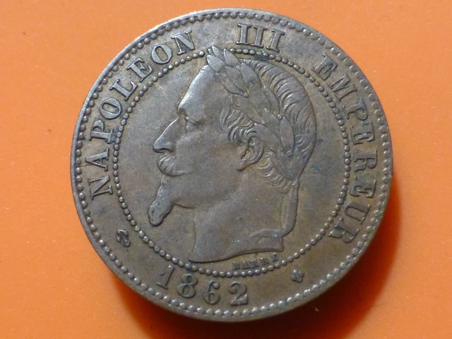 2 CENTIMES - NAPOLEON III - 1862 BB (Variante GRANDS BB) - RARE & QUALITE TB++ !