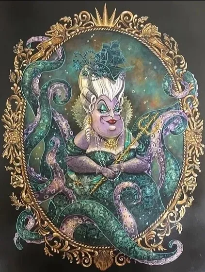 Disney Villain URSULA 12"x16" Canvas Poster. Spectacular When Framed