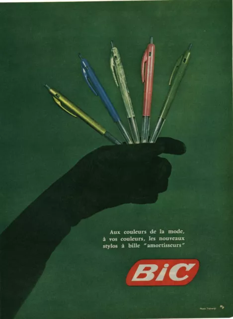 Publicité ancienne stylos à bille BIC 1950 issue de  magazine