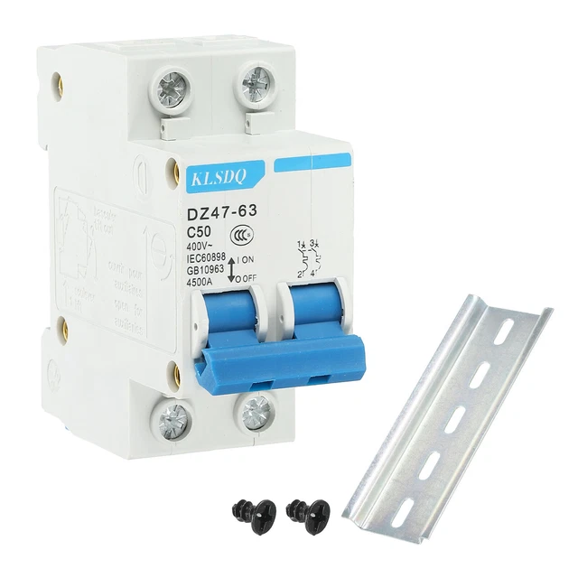 MINIATURE CIRCUIT BREAKER Low Voltage AC 50A 400V 2 Pole DZ4763 C50