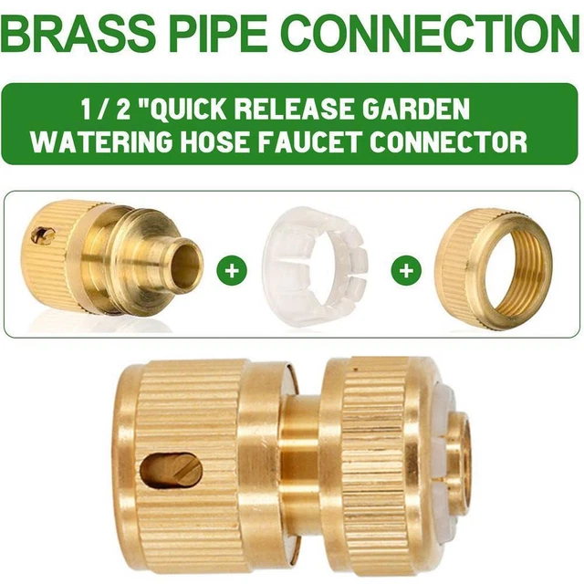 1/2" Garden Hose Connector Watering Water Hose Pipe Adaptor FittingS Tap Q9F7