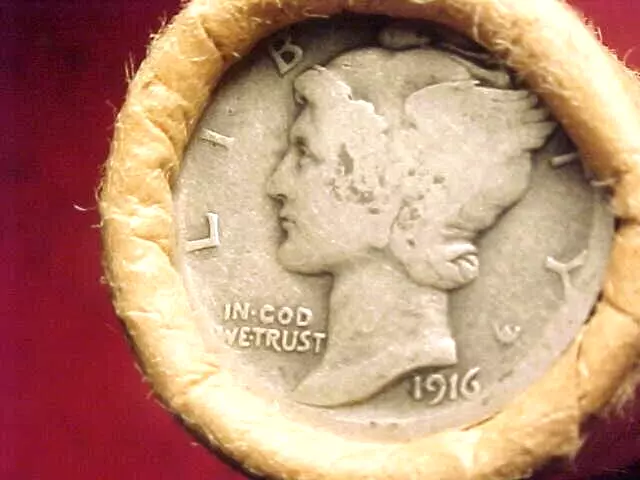 Old Roll Lincoln Wheat Cent Penny 1916 Mercury / 1915-D End Coins Obw