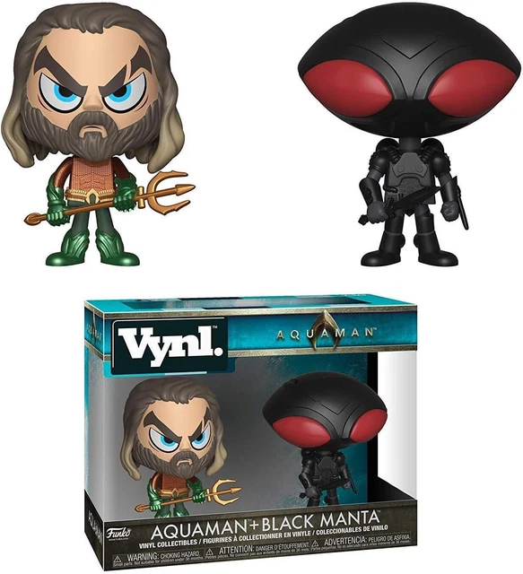 AQUAMAN ET BLACK Manta Pack Figurines Vynl Collection DC Comics