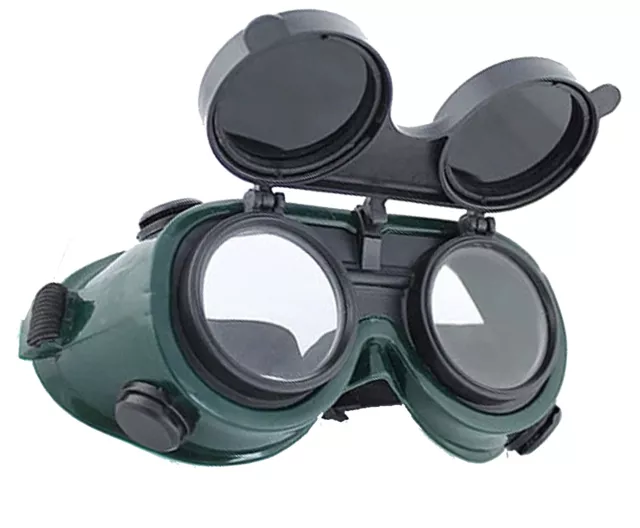 Flip-Up Front Welding Goggles Eye Cups, Oxy-Acetylene Shade Lens Safety Glasses