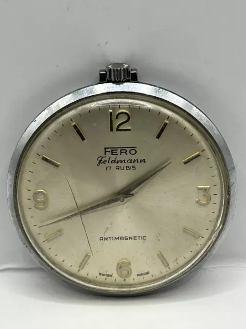 FERO FELDMANN 17 Rubis Antimagnetic Pendant Watch Untested For Parts 42.9mm 19.99 PicClick UK