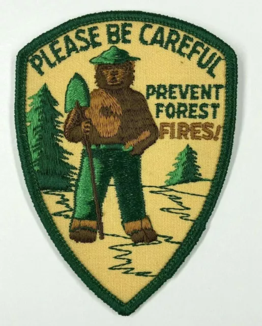 Vintage Smokey The Bear Patch Please Be Careful  Prevent Forest Fires - Shovel
