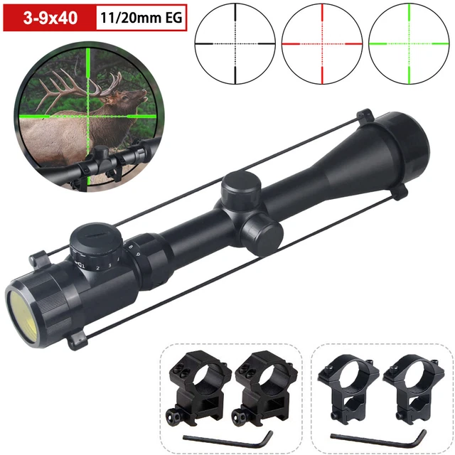 Mirino Tattico IRON JIA'S Combo 3-9x40EG Con Laser Olografico - Visore Softair Illuminato Rosso/Verde