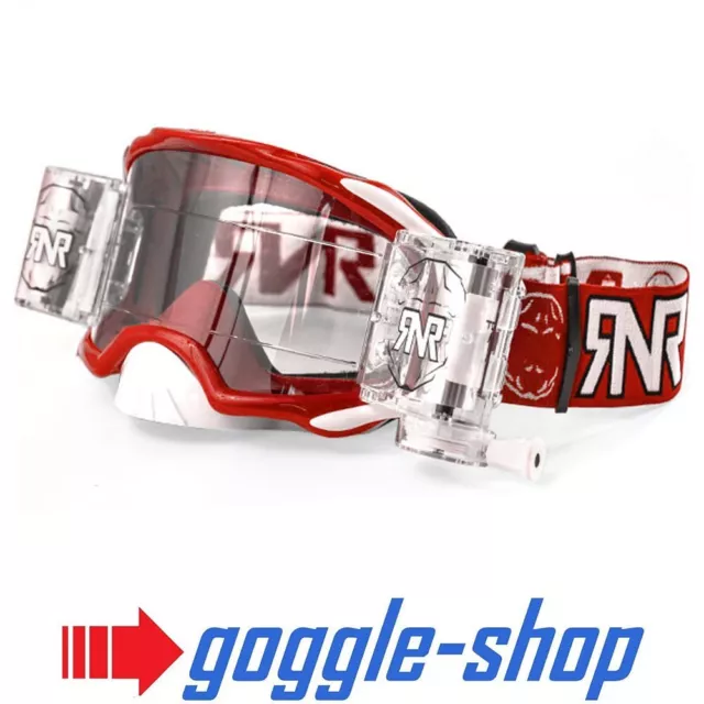 Rip N Roll Rnr Platinum Motocross Mx Enduro Wvs Roll-Off Goggles 48Mm - Red