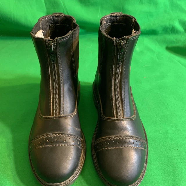 Tuffrider Children's Child Starter Black Front Zip Paddock Boots Toddler Size 13