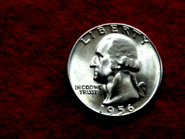 1956  25C Washington Bu 90% Silver Quarter Item #48R