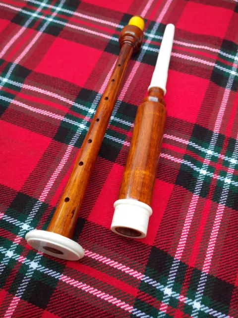 Scottish Bagpipe Wood Practice Chanter With 2 Reeds - ROSEWOOD