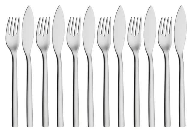 WMF Nuova Besteckset Fischbesteck-Set 12-teilig für 6 Personen Edelstahl Poliert