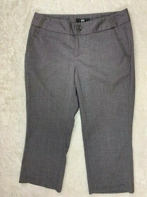 Mossimo Size 2 Womens Dress Pants Trousers Stretch Low Rise Gray Crop