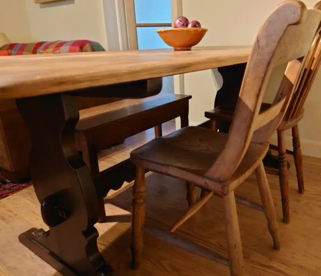Ercol Elm Wooden Dining Table Mid-Century Modern
