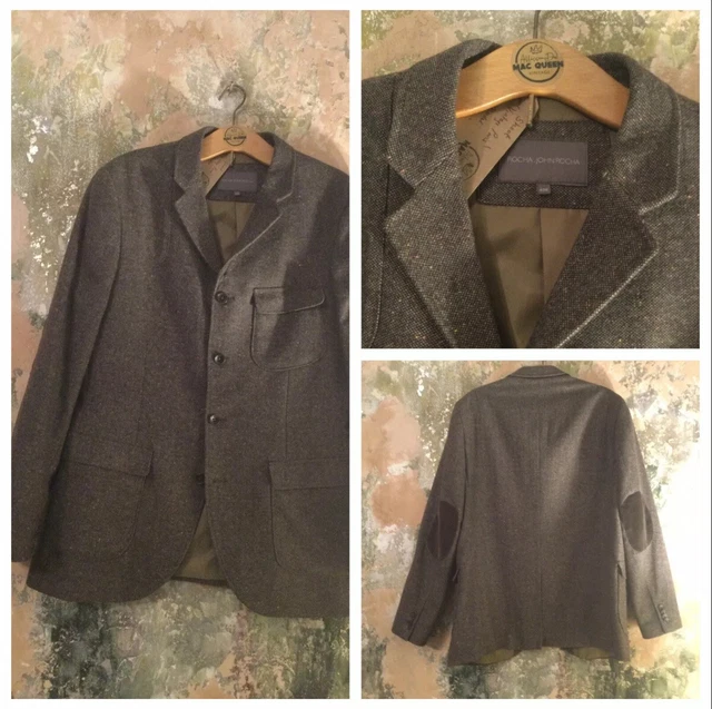 Giacca In Tweed Da Uomo Di Marca John Rocha In Perfette Condizioni Indossata Su Pellicola Inc Uk Pp Taglia 42R