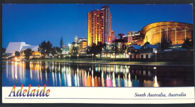 T0995 Australia SA Adelaide Torrens River at night postcard