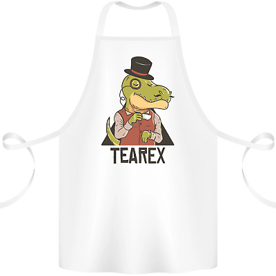 TeaRex Funny T-Rex Dinosaur Tea Drinker Cotton Apron 100% Organic