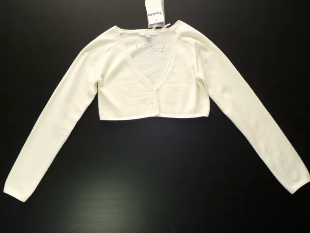 Repetto Gilet Cardigan Boléro Saddie En Cachemire Écru 8 Ans Neuf