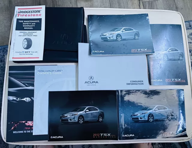 Used (OEM) 2012 Acura TSX Sedan Owners Manual ￼ with guides and pleather case