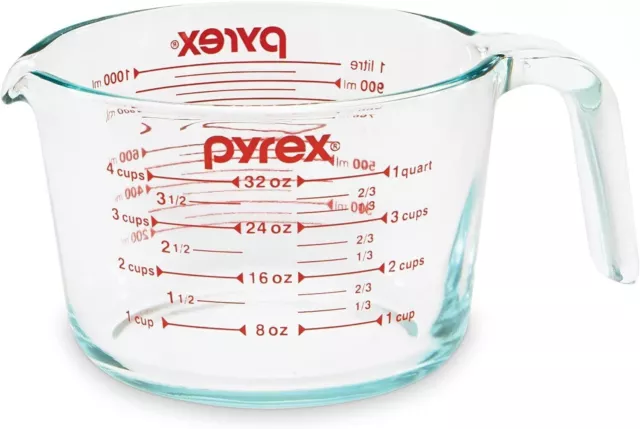 4-Cup Glass Measuring Cup for Baking and Cooking, Dishwasher, Freezer, Microwave
