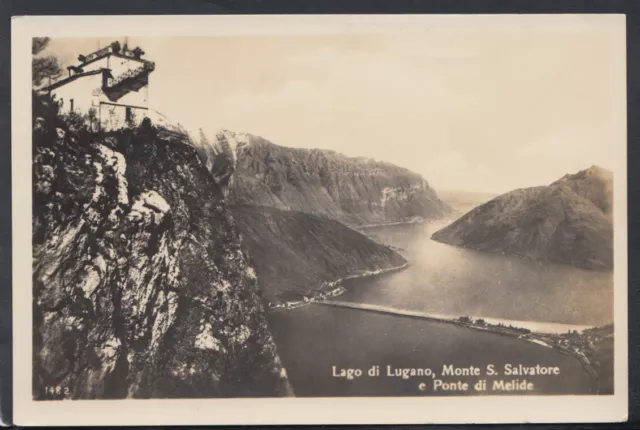 Switzerland Postcard - Lago Di Lugano, Monte S.Salvatore e Ponte Di Melide T3394